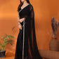 Rajwada Black Georgette Printed Saree For Women