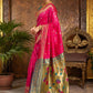 Rajwada Pink Silk Blend Woven Pithani Saree For Women