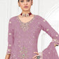 Rajwada Lavender Georgette Embellished Semi-Stitched Kurta Set For Women