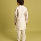 Rajwada White Viscose Silk Embroidered Kurta Set For Kids