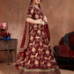 Rajwada Maroon Silk Blend Embroidered Semi-Stitched lehenga For Women
