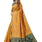 Rajwada Mustard Silk Blend Embellished Saree For Women