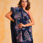 Rajwada Navy Blue Silk Blend Embroidered Saree With Unstitched Blouse For Women