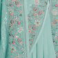 Rajwada Blue Embroidered Georgette Saree With Unstitched Blouse For Women