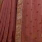 Rajwada Pink Embroidered Georgette Saree With Unstitched Blouse For Women
