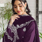 Rajwada Wine Georgette Embroidered Semi-Stitched Kurta Set For Women