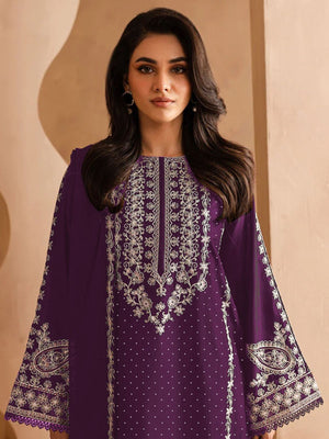 Rajwada Purple Georgette Embroidered Semi-Stitched Kurta Set For Women