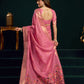 Rajwada Pink Cotton Blend Printed Saree For Women