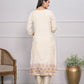 Rajwada Off White Silk Blend Embroidered Stitched Kurta Set For Women