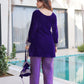 Rajwada Violet Velvet Embroidered Kurta Set For Women