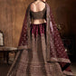 Rajwada Maroon Silk Blend Embroidered Semi-Stitched lehenga For Women