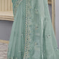 Rajwada Sea Green Organza Embroidered Elegant Saree For Women