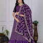 Rajwada Purple Georgette Embroidered Semi-Stitched lehenga For Women