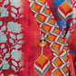 Rajwada Red And Blue Linen Printed Stitched Co-Ord Set For Women