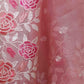 Rajwada Light Pink Organza Embroidered Solid Saree For Women