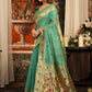 Rajwada Sea Green Silk Blend Solid Saree For Women
