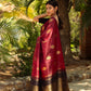 Rajwada Maroon Silk Blend Woven Saree For Women