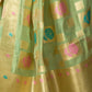 Rajwada Light Green Organza Solid Saree For Women