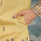 Rajwada Yellow Viscose Silk Embroidered Stitched Kurta For Men