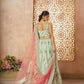Rajwada Sea Green Silk Blend Embroidered Semi-Stitched Lehenga For Women
