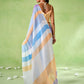 Rajwada Multicolour Cotton Linen Solid Printed Saree For Women