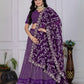 Rajwada Purple Georgette Embroidered Semi-Stitched lehenga For Women