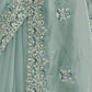 Rajwada Sea Green Organza Embroidered Elegant Saree For Women
