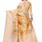 Rajwada Mustard Silk Blend Floral Printed Saree For Women