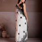 Rajwada  Black And white Chiffon Embroidered Saree For Women