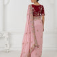 Rajwada Light Pink Viscose Silk Embroidered Saree For Women