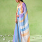 Rajwada Multicolour Cotton Linen Solid Printed Saree For Women