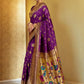 Rajwada Purple Silk Blend Woven Pithani Saree For Women