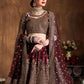 Rajwada Maroon Silk Blend Embroidered Semi-Stitched lehenga For Women