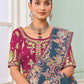 Rajwada Teal Blue Satin Embroidered Saree For Women