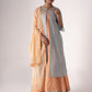 Rajwada Orange Art Silk Designer Embroidered Semi-Stitched Kurta Set For Women
