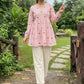 Rajwada Light Pink Cotton Embroidered Co-Ord Set For Women