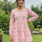 Rajwada Light Pink Cotton Embroidered Co-Ord Set For Women