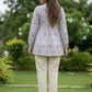 Rajwada Light Blue Cotton Embroidered Co-Ord Set For Women