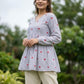 Rajwada Light Blue Cotton Embroidered Co-Ord Set For Women