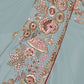 Rajwada Sky Blue Georgette Embroidered Elegant Saree For Women