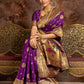 Rajwada Purple Silk Blend Woven Pithani Saree For Women