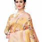 Rajwada Mustard Silk Blend Floral Printed Saree For Women