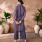Rajwada Purple Organza Embroidered Stitched Co-Ord Set For Women