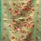 Rajwada Sea Green Silk Blend Solid Saree For Women