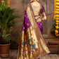 Rajwada Purple Silk Blend Woven Pithani Saree For Women