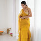 Rajwada Mustard Organza Designer Stitched Saree For Women