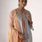 Rajwada Orange Art Silk Designer Embroidered Semi-Stitched Kurta Set For Women