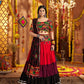 Rajwada Multicolor Viscose Cotton Embroidered Semi-Stitched lehenga With Stunning Tassels And Embroidered Waist Belt For Women