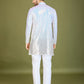 Rajwada White Georgette Embellished Stitched Kurta For Men