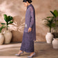 Rajwada Purple Organza Embroidered Stitched Co-Ord Set For Women